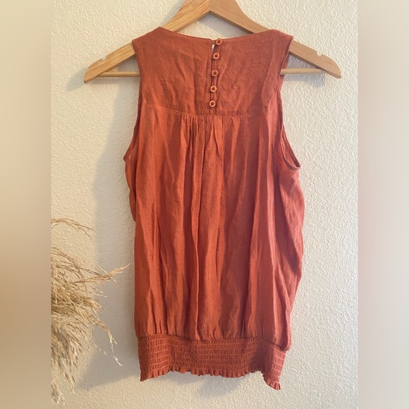 Boho Knit Papaya Burnt Orange Tank Top - Picture 5 of 5